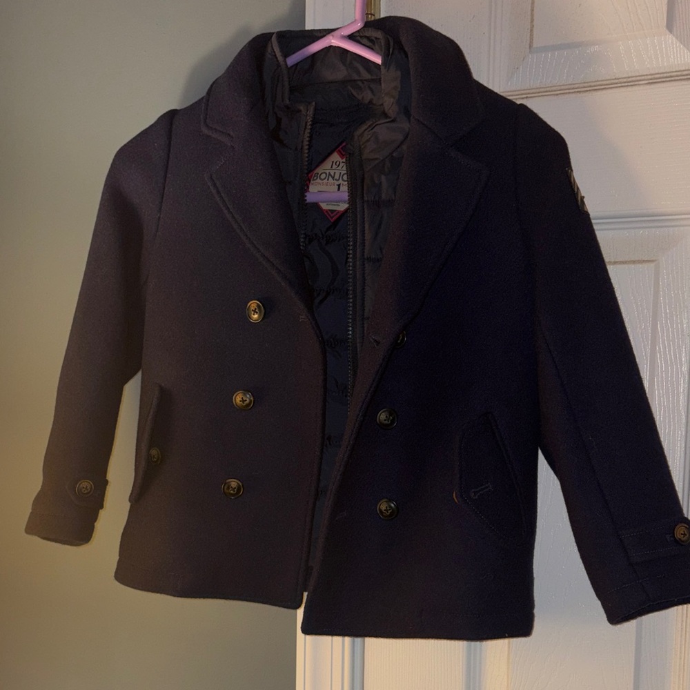 Scotch Shrunk Navy Pea Coat for Kids